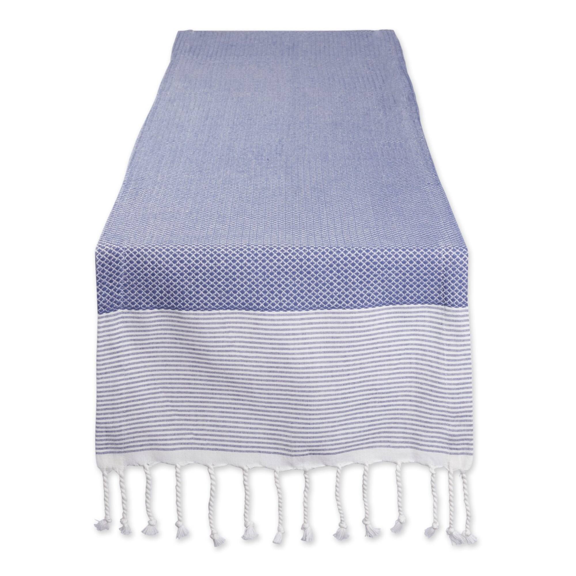 DII® 72" French Blue Bordered Dobby Table Runner